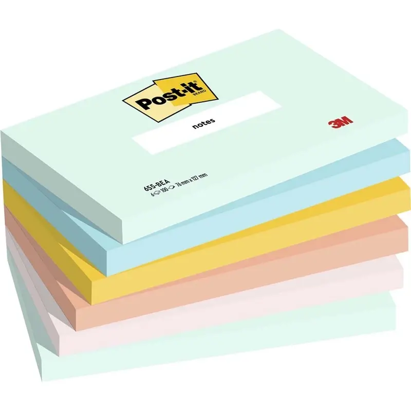 Post-it Super Sticky Notes 76mmx127mm 100ark/blk 6blk/pak Be