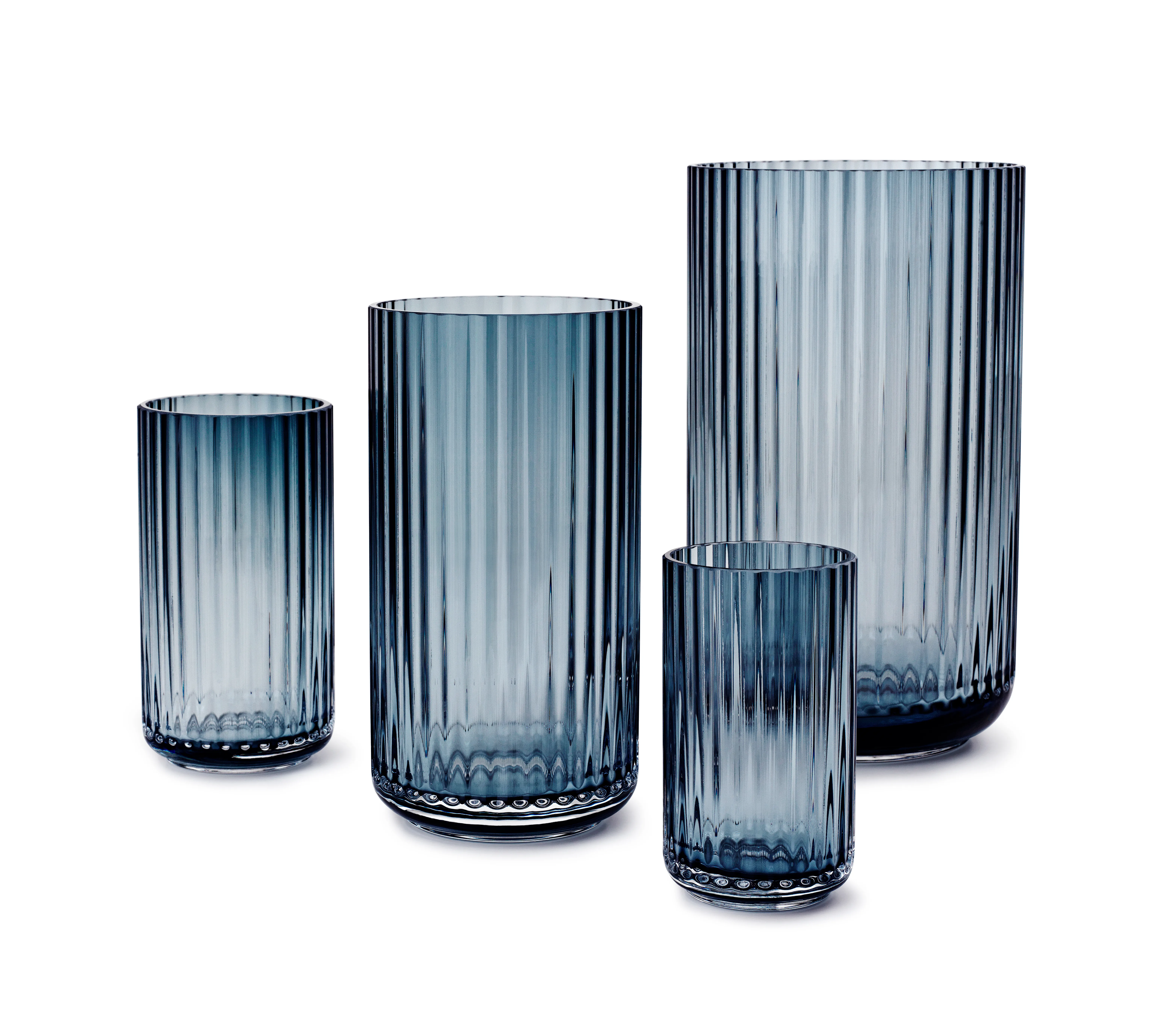 Lyngbyvasen i blå glas Smuk og elegant vase Porcelæn