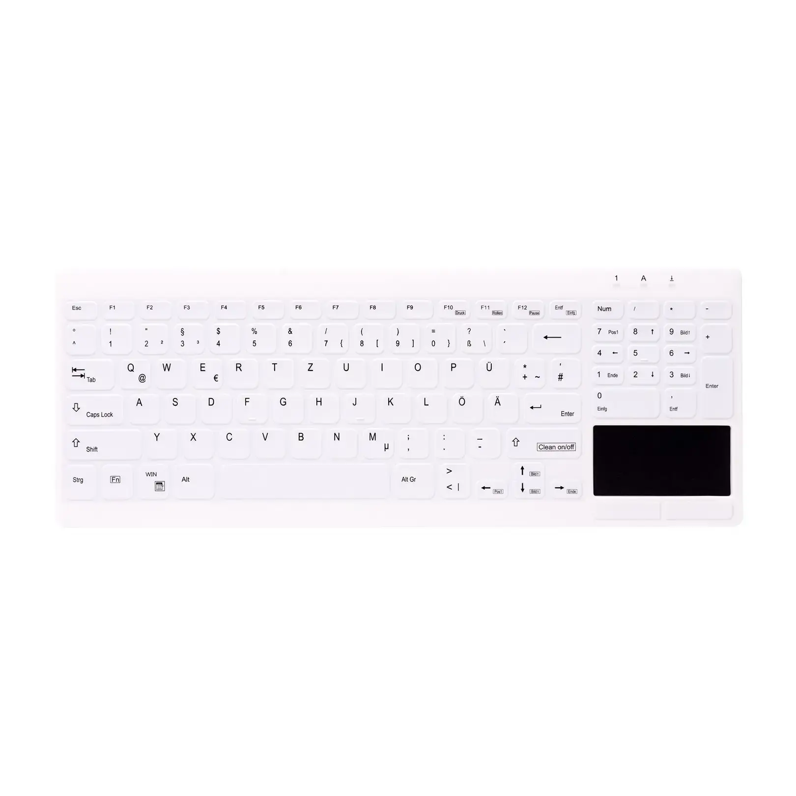 Cherry Active Key Hygiene Compact Ultraflat Touchpad Numpad trådløs white