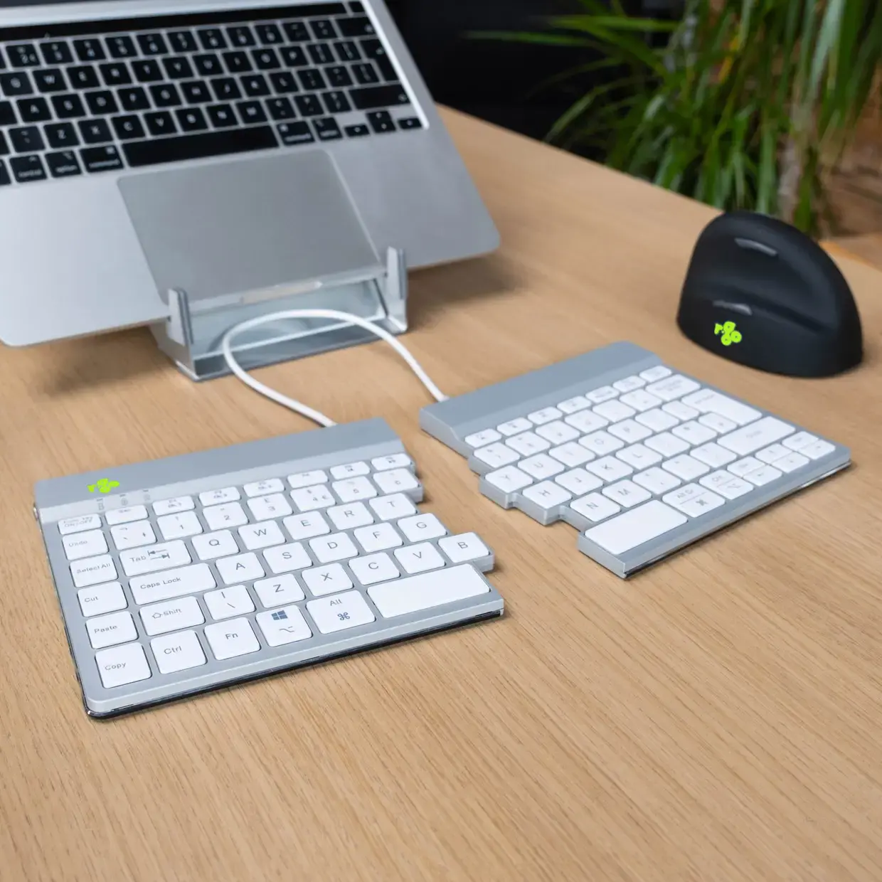 R Go Split 5 Trådløst tastatur ergonomisk R-Go Split Break White Nordic - Køb ...