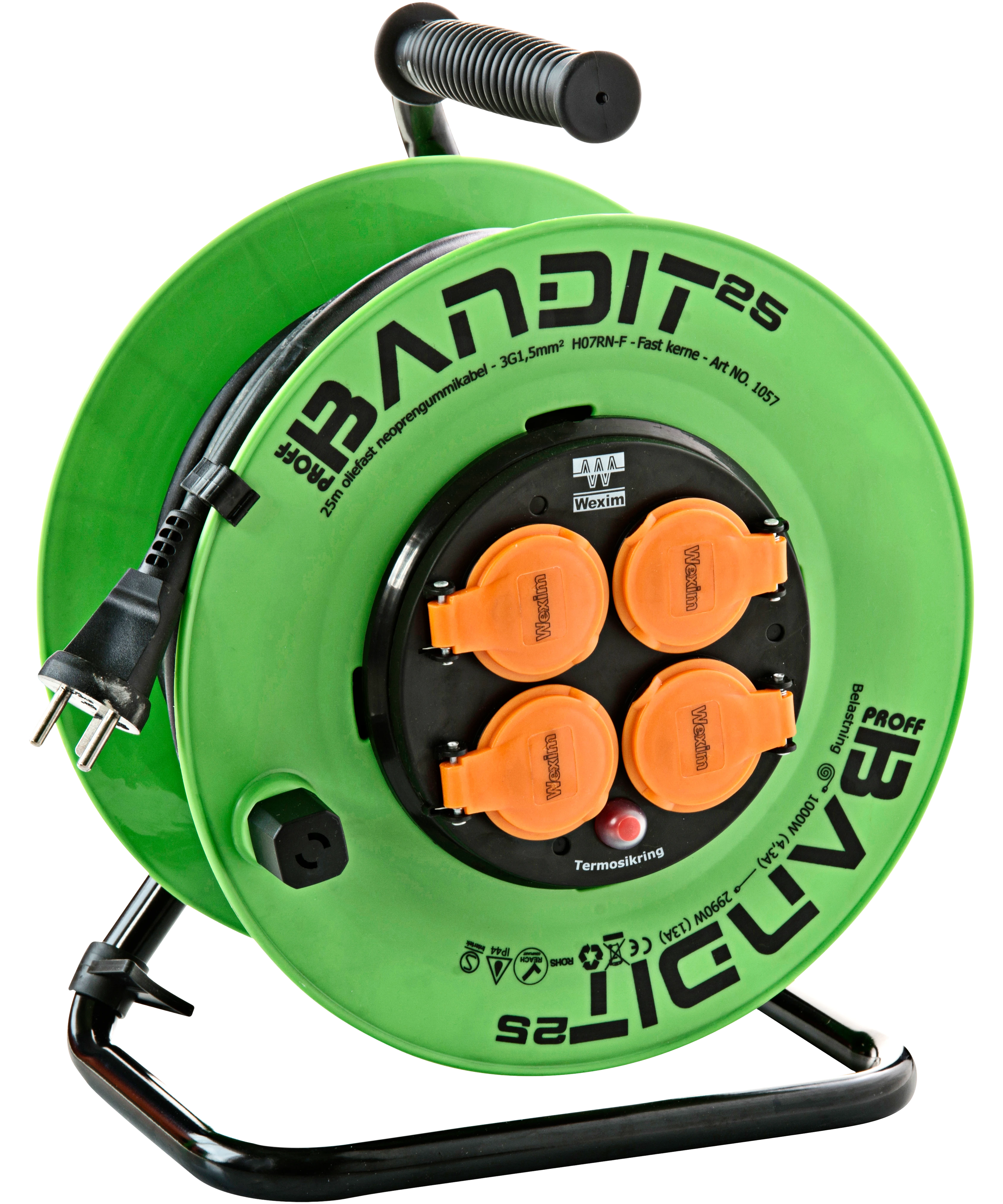 Kabeltromle Bandit M jord Neopren IP44 25 Mtr kabeltromle-bandit-m-jord-neopren-ip44-25-mtr