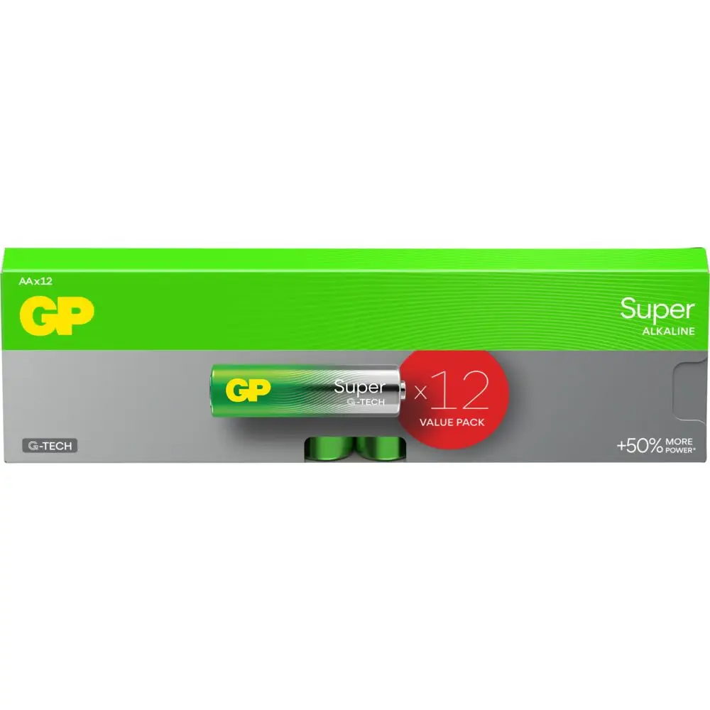 Batteri GP Super Alkaline AA 12-pak - Køb billigt på Grafical.dk