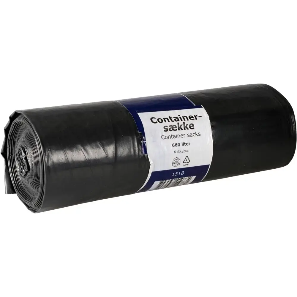Container Abn Containersæk LDPE sort 40 my 196x175,50 cm 660 L - 10 ruller - Køb ...