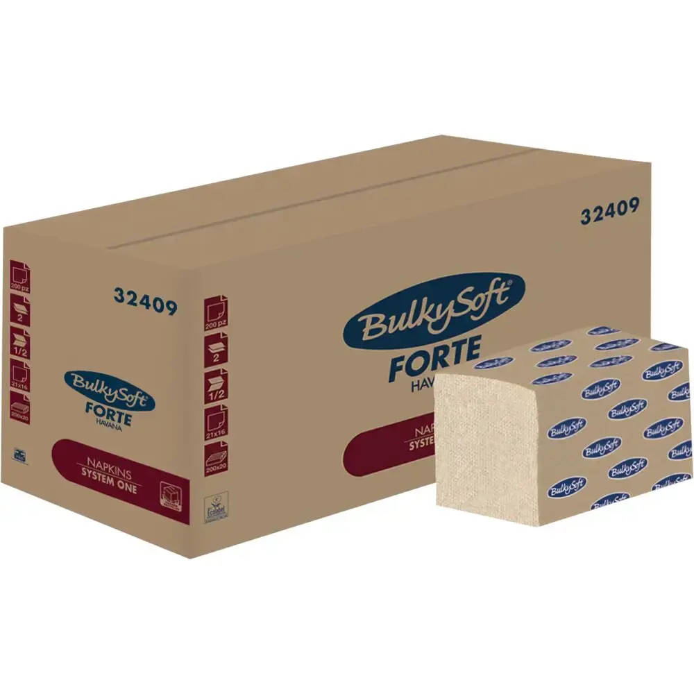 Dispenserservietter Bulkysoft Havana 2 lags Interfold 21x16cm Sand dispenserservietter-bulkysoft-havana-2-lags-interfold-21x16cm-sand