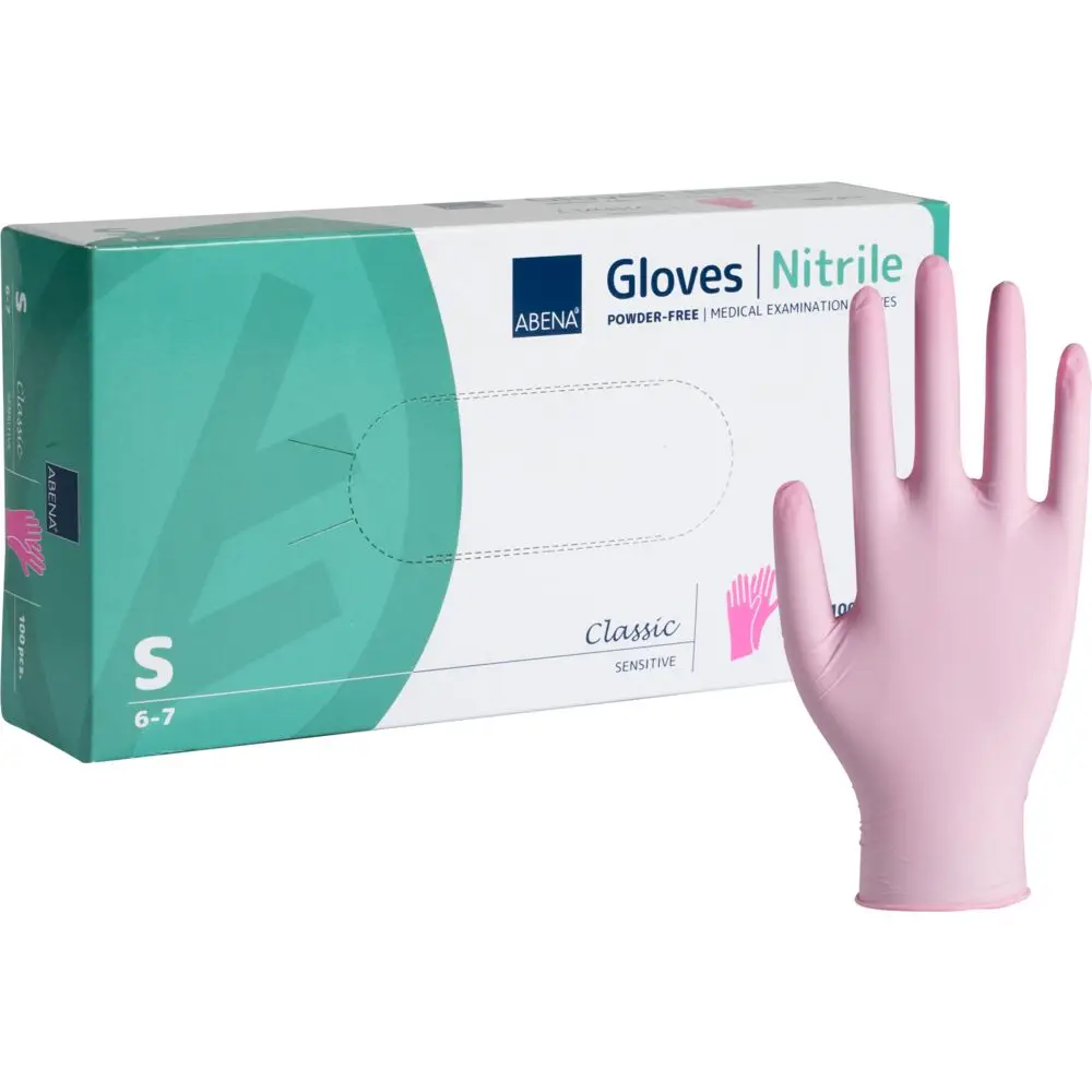 ABENA Sensitive L pink nitril pudderfri - stk
