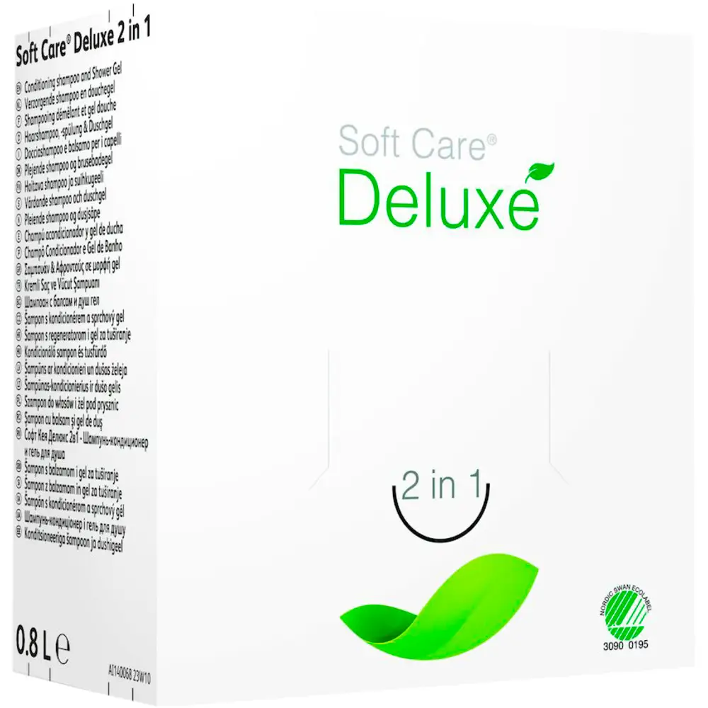 Hår og bodyshampoo Soft Care Deluxe 2in1 800 ml med parfume - 6 stk ...