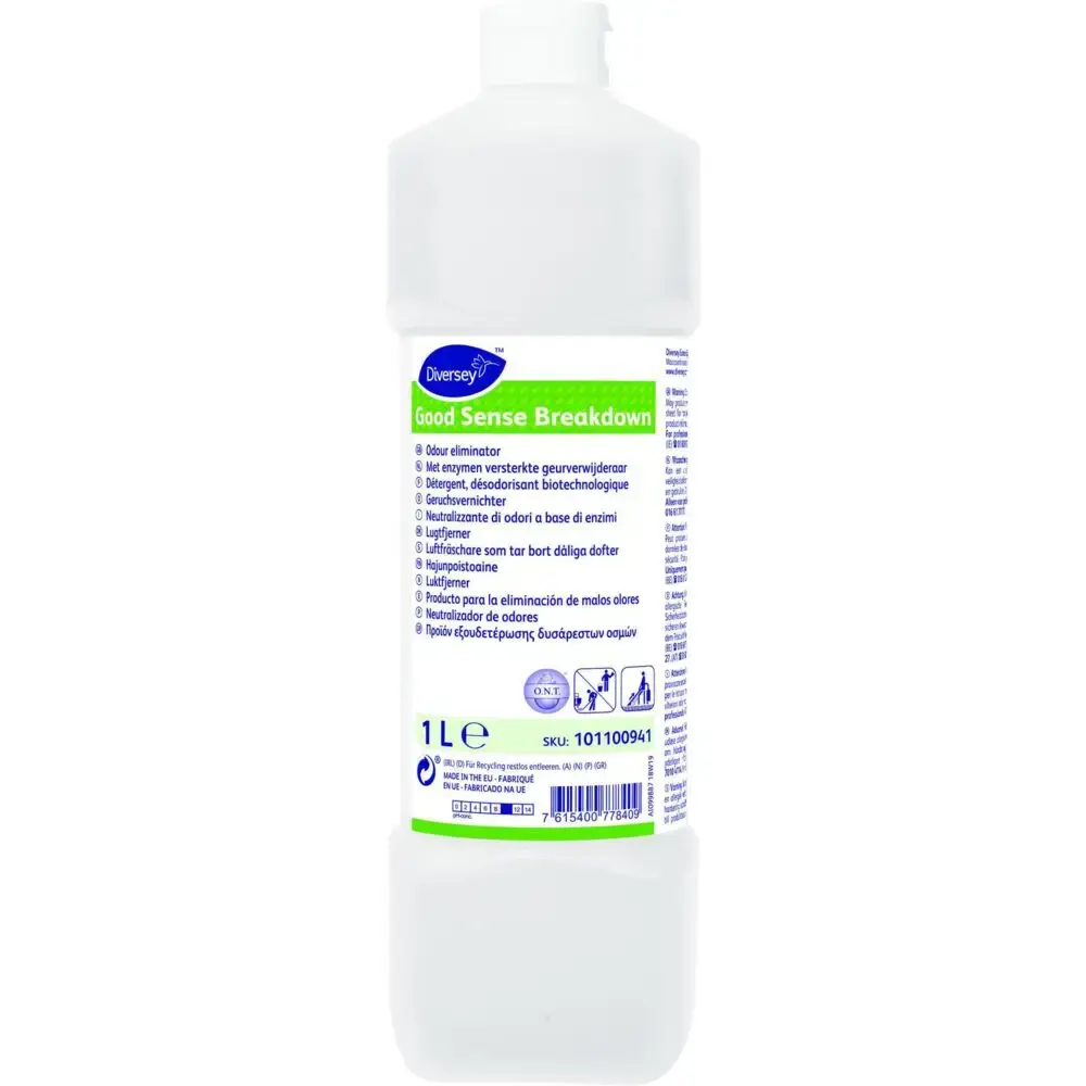 Breakdown Cleaner Label Lugtfjerner, Diversey Good Sense BreakDown, 1 l, med farve og parfume ...