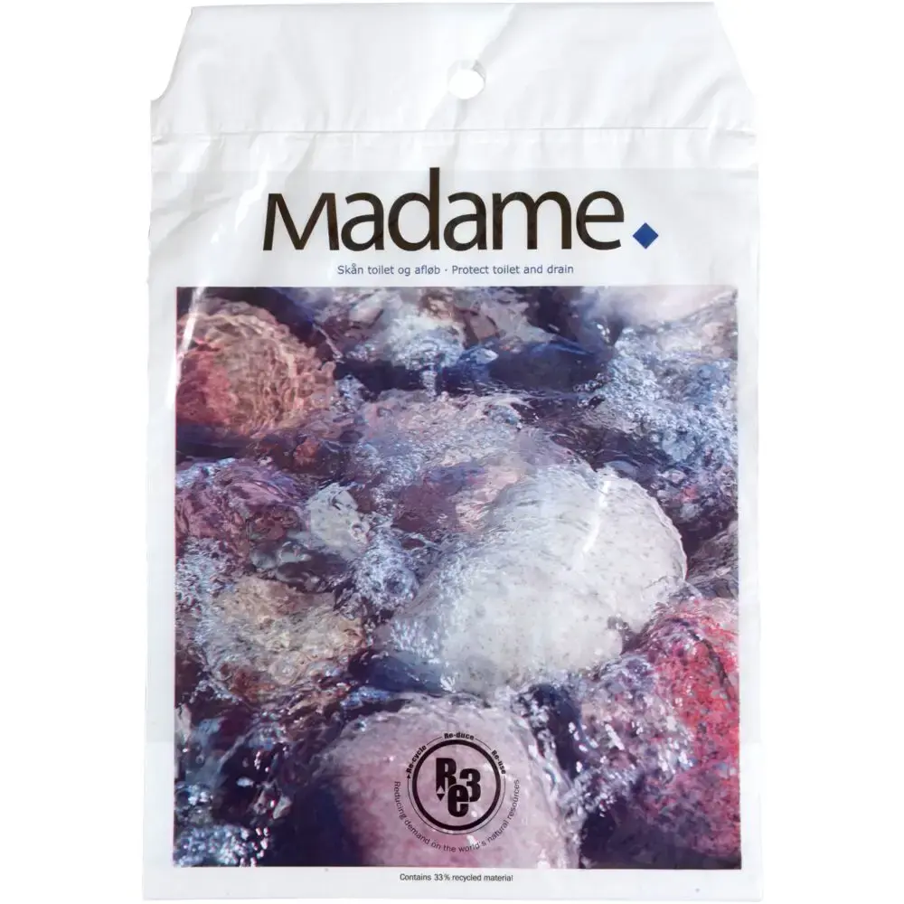 Madame poser, vand/sten tryk, 5 l, hvid, LDPE/RE3, 24,5x35cm, med tryk ...