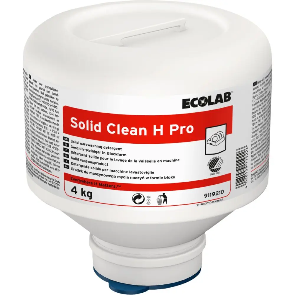 Maskinopvask, Ecolab Solid Clean H Pro, uden klor, 4 kg - 4 stk - Køb ...