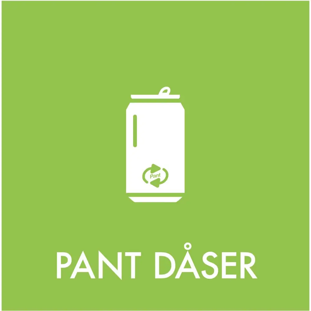 Piktogram, 12x12cm, grøn, folie, til pant dåse, selvklæbende - Køb ...