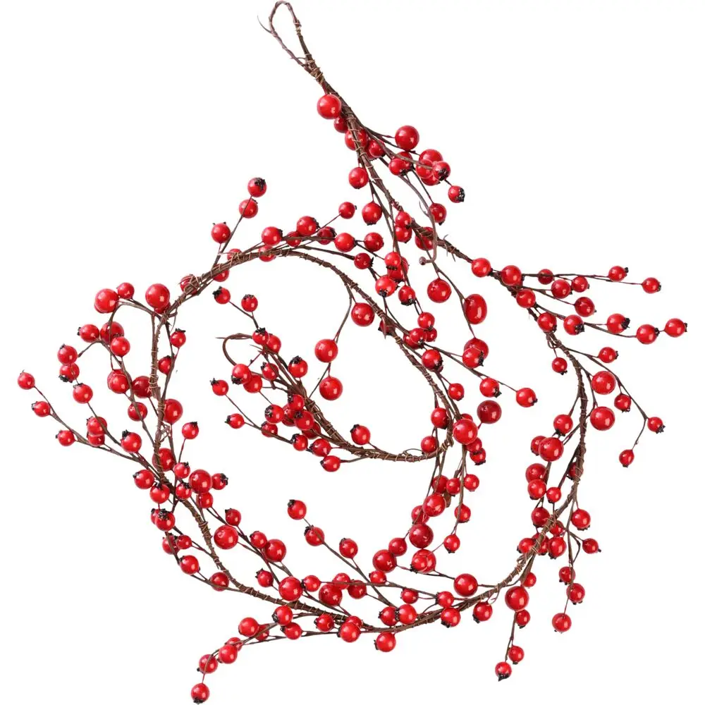 Ranke, 120cm, rød, træ, med bær - 6 stk - Køb billigt på Grafical.dk