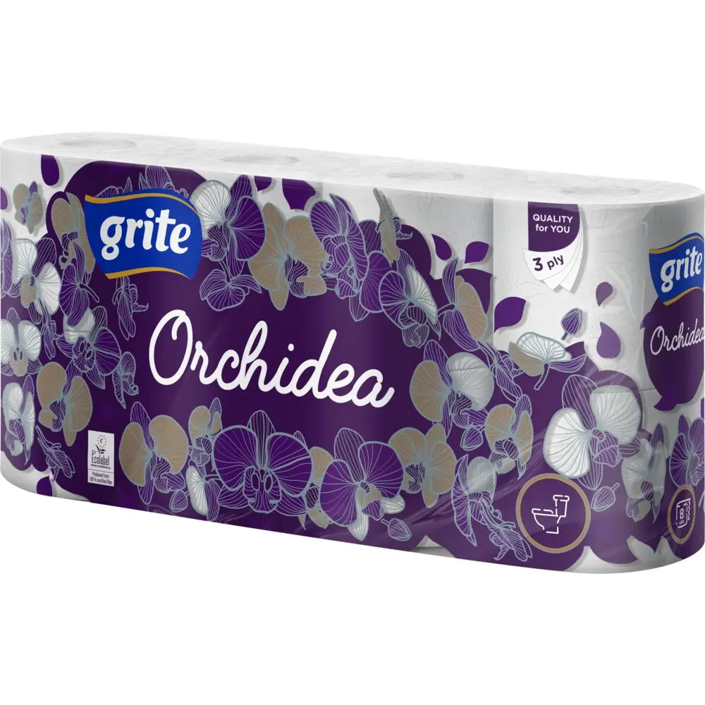 Toiletpapir Grite Orchidea White 3-lags 100 % nyfiber - 56 ruller - Køb ...