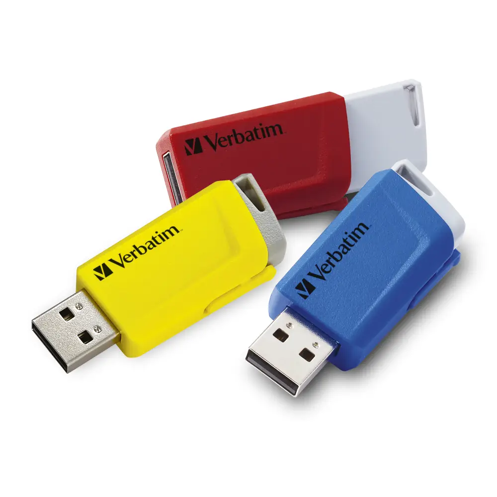 USB Verbatim Store 'n' Click USB Drive 16GB (3-pack) Red/Blue/Yellow