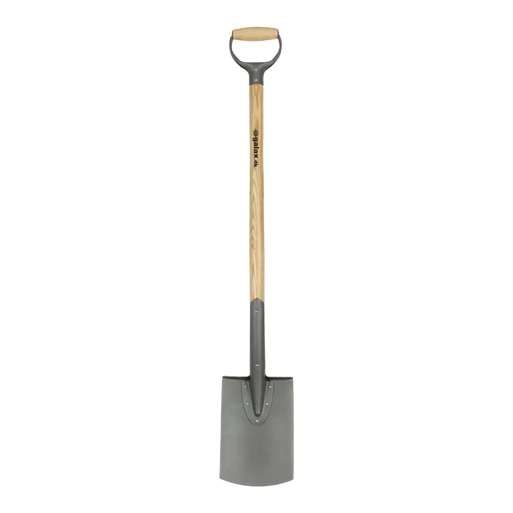 Spade med D-greb og kortere skaft - 265x175 mm » Køb den her
