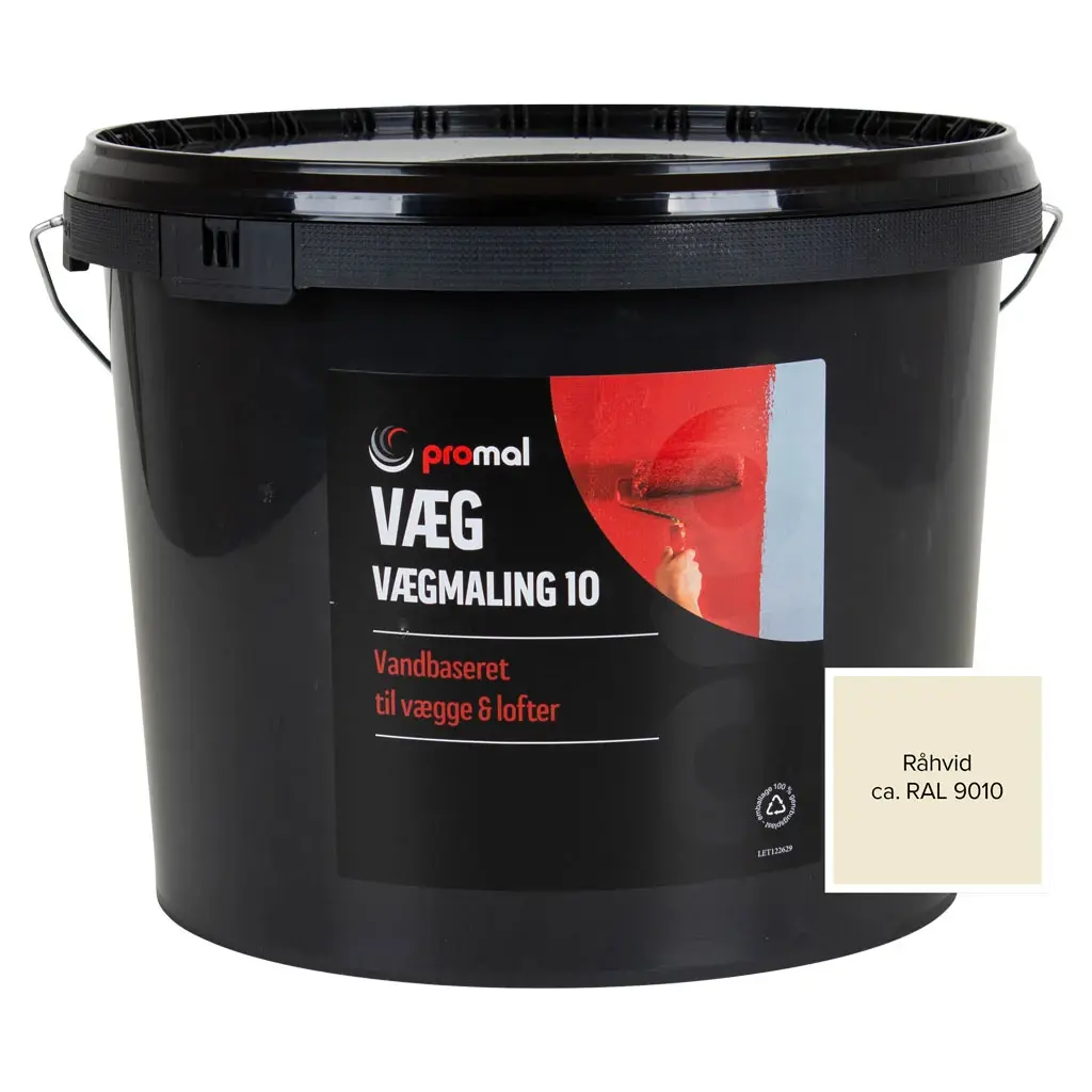 Promal vægmaling lys råhvid glans 10, 10 liter | Køb på LINDS.dk