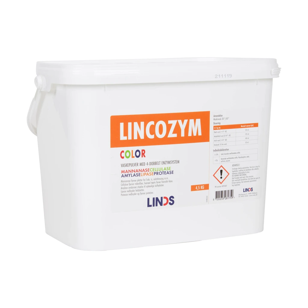 tøj th Akrobatik Vaskepulver Lincozym Color | Spand 4,5 kg | Køb hos LINDS.dk