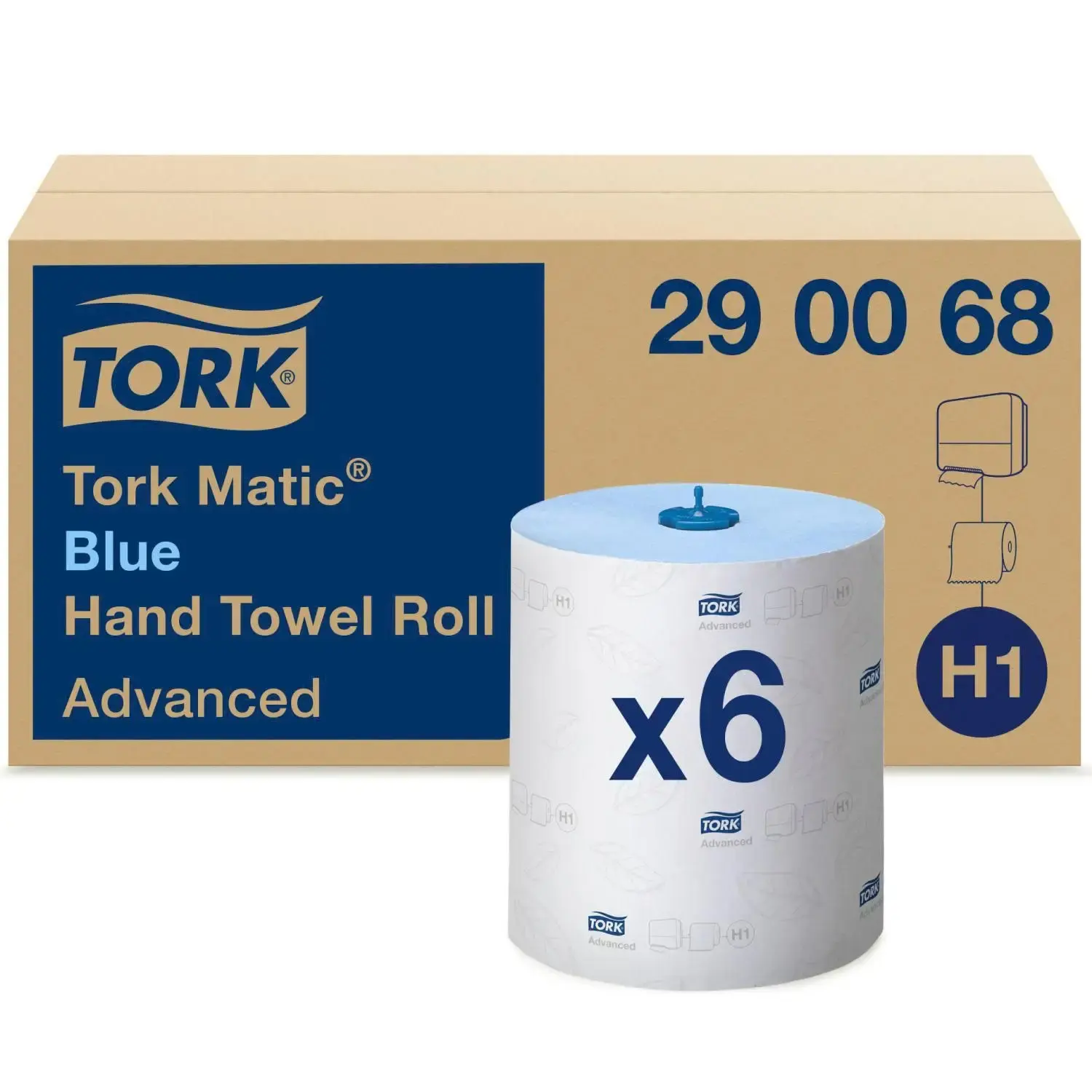 290068 Håndklæderulle Tork 290068 Matic Advanced H1 2-lag Ø19xB21cmxL150m M ...
