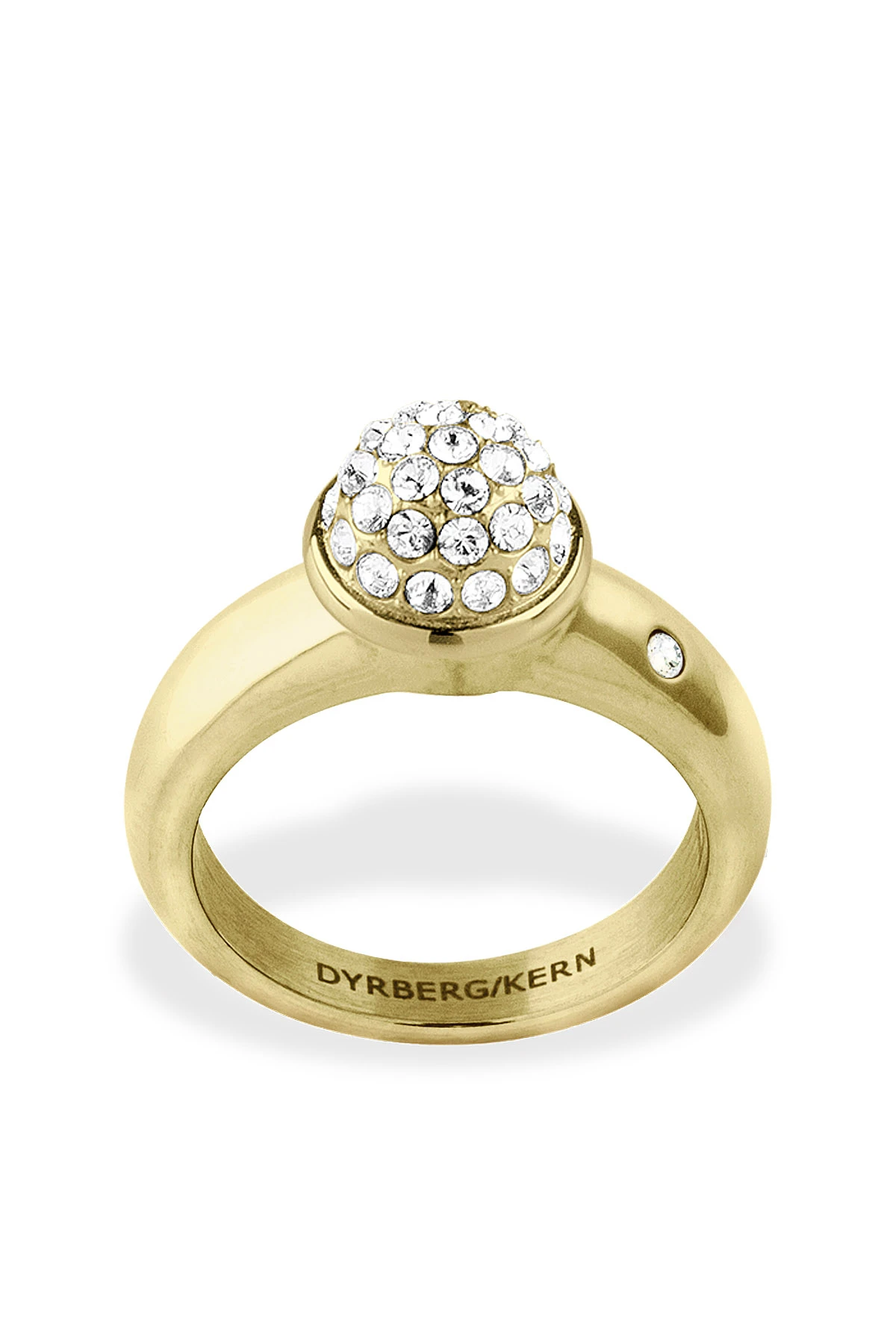 DYRBERG KERNリング DYRBERG/KERN Silvertone Stainless Steel Crystal Ring Sz 9