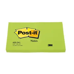 Post-it Notes neon grøn - 76 x 127 mm - Køb minimum 6 stk. - Køb ...