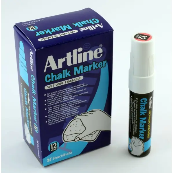 Artline Chalk Marker 12.0mm spids hvid Køb billigt på Grafical.dk