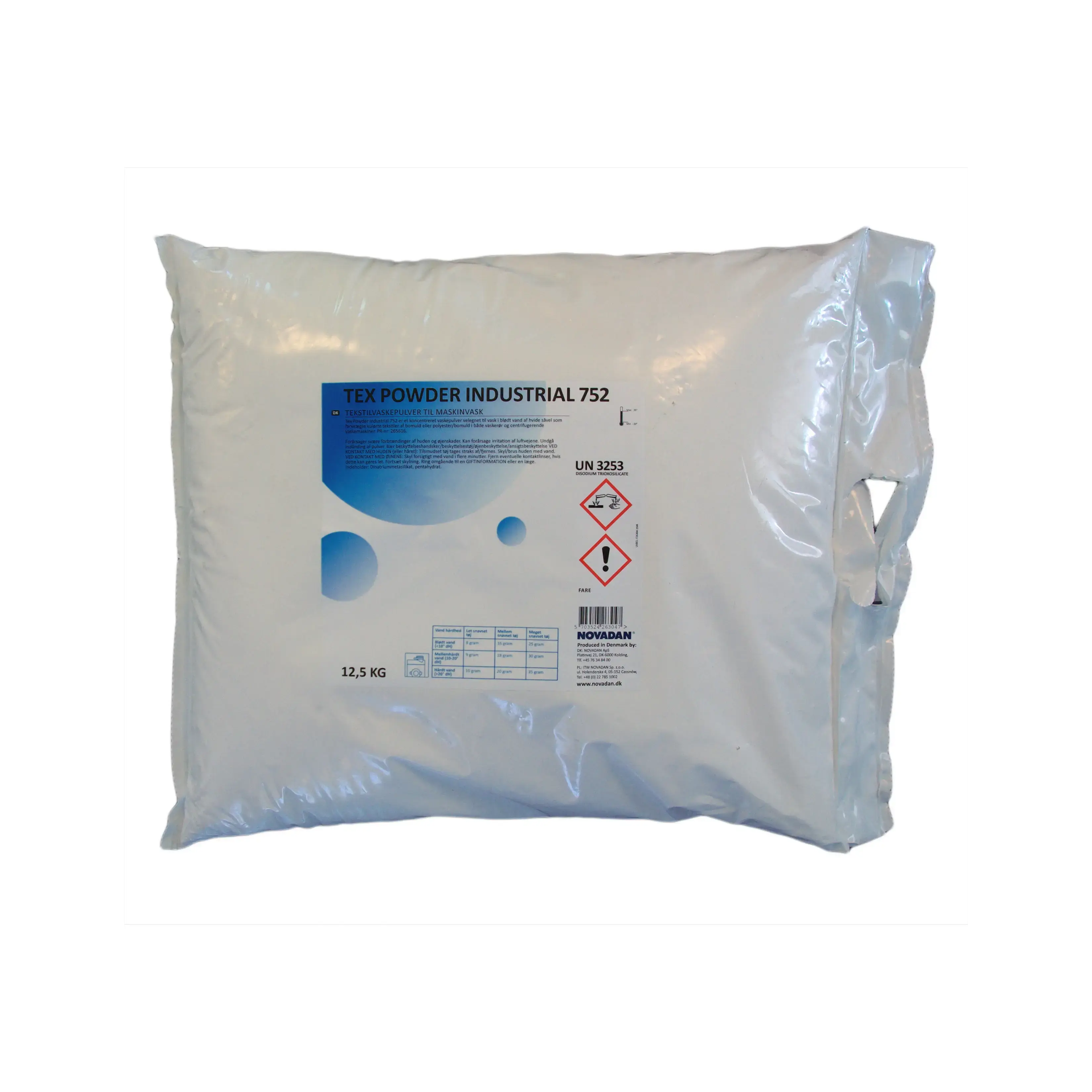 Vaskepulver - Novadan Tex Powder Industrial 752 - 12,5 kg - Køb billigt ...