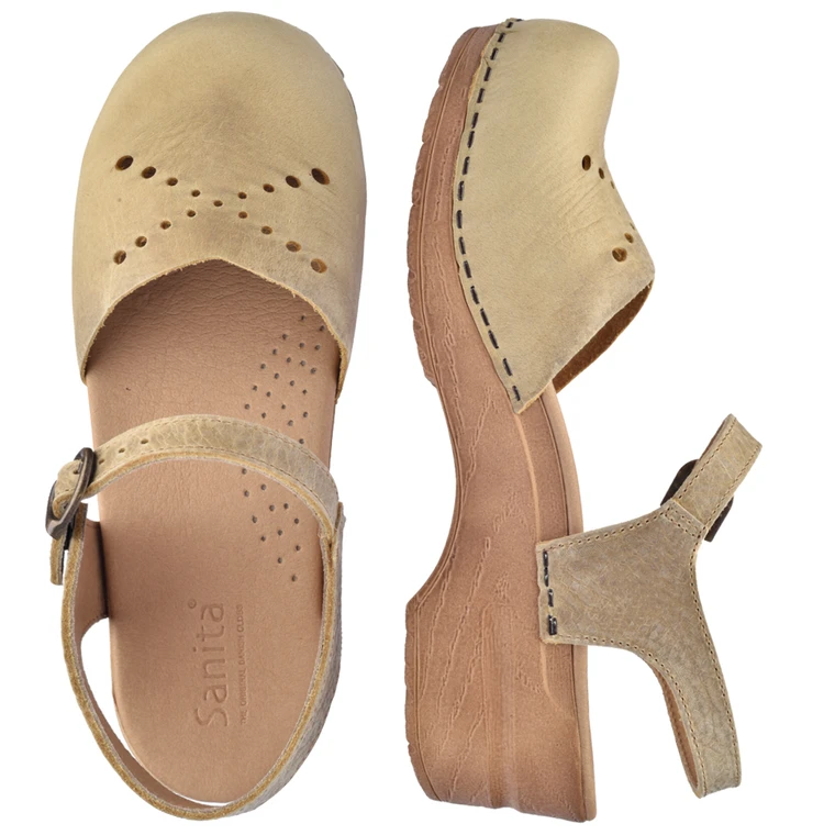 NEW Sanita Yara Flex Womens Shoes Sandals Clogs Plateau wood-sole comfy 