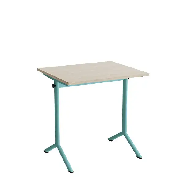 Bord Atlas 1130, 700x600mm, lyddæmpende eg højtrykslaminat, turkis stel ...