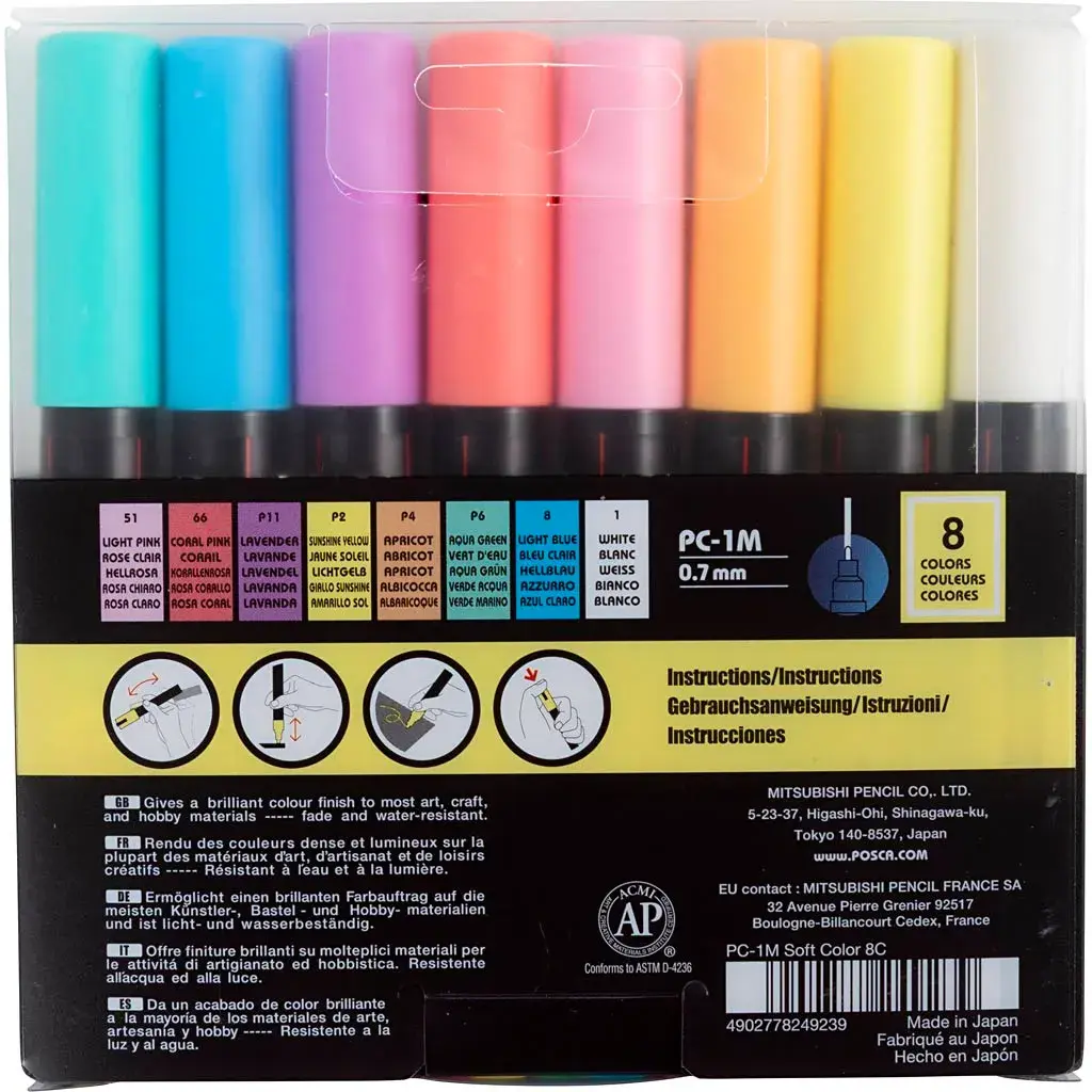 Posca Tusch PC-1M | Extra-fine 0,7 mm streg, kvalitet
