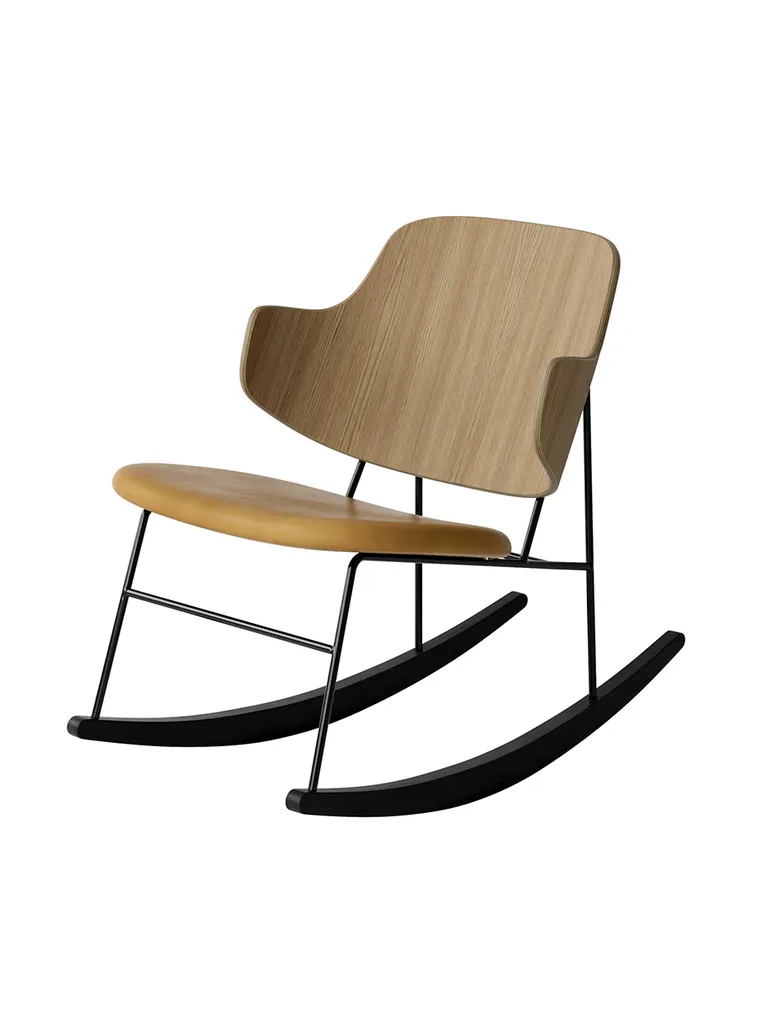 The Penguin Rocking Chair, eg natur/dakar læder Audo Copenhagen køb her