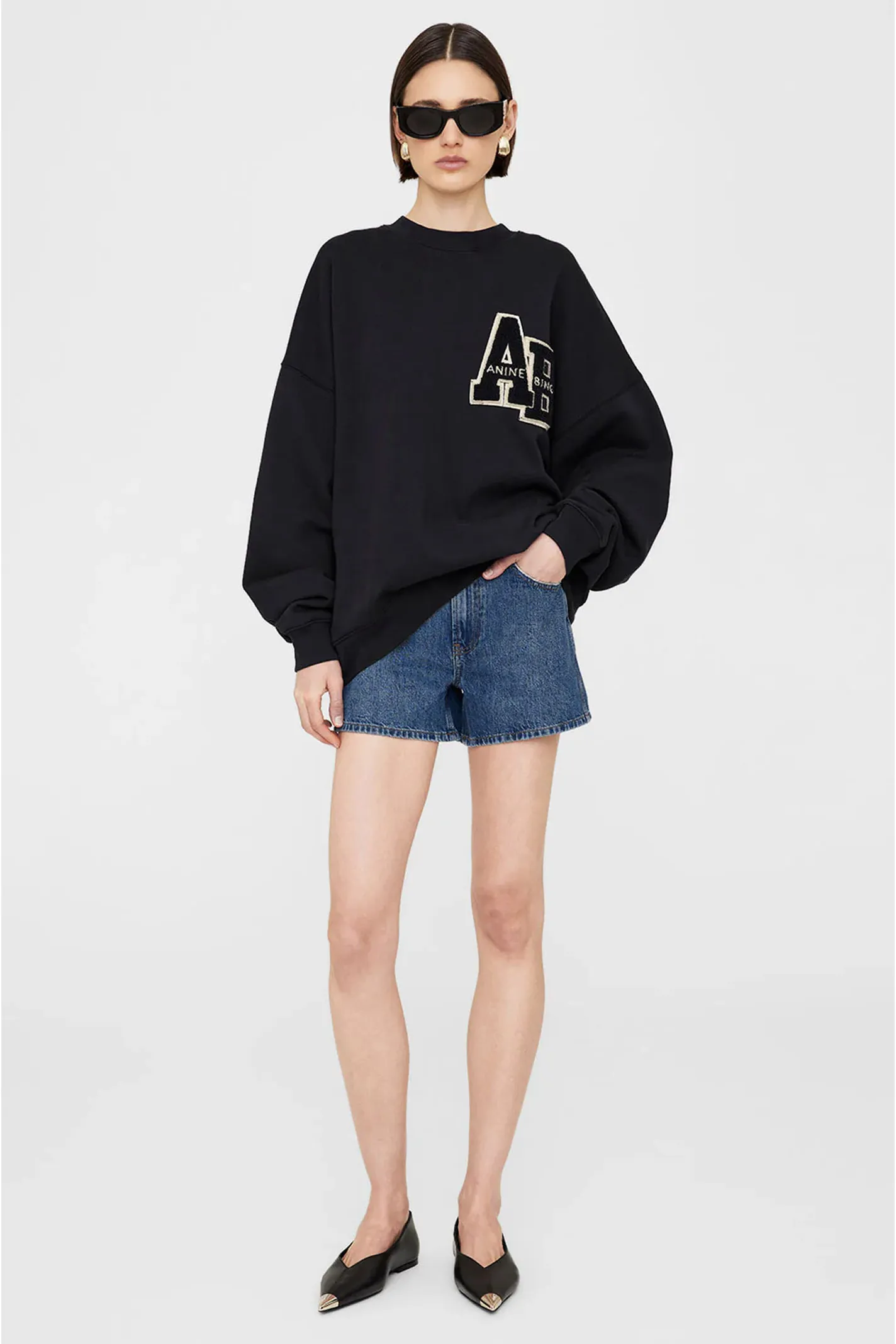 Tシャツ・カットソー ANINE BING Women Hoodies A 08 10074 BLK1 Black Anine Bing ANINE BING Women Hoodies A 08 10074 BLK1 Black