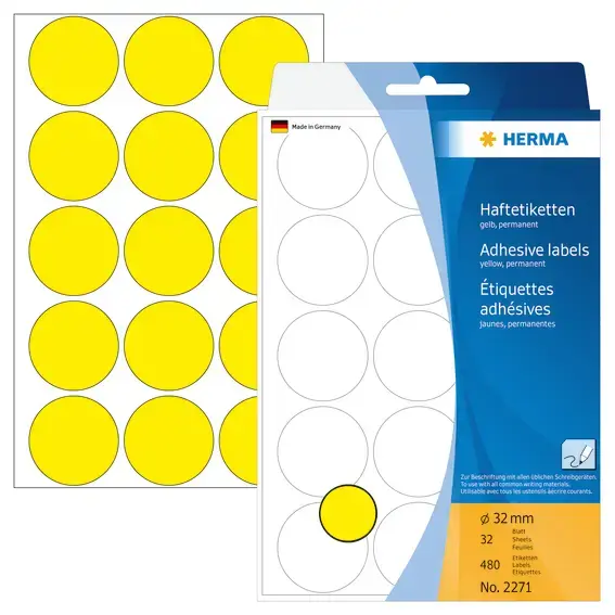 Etichette Multiuso HERMA 25x40mm Gialle - Confezione Da 512 Pezzi