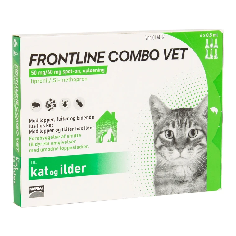 stak År økologisk Frontline Combo Kat 6 x 0,5 ml | Loppemiddel til din kat