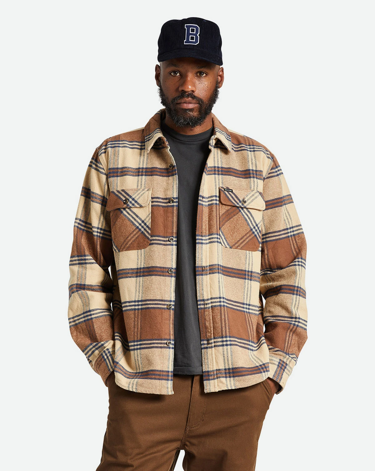 Buy Brixton Bowery Heavy Weight L/S Flannel | Money Back Guarantee ...