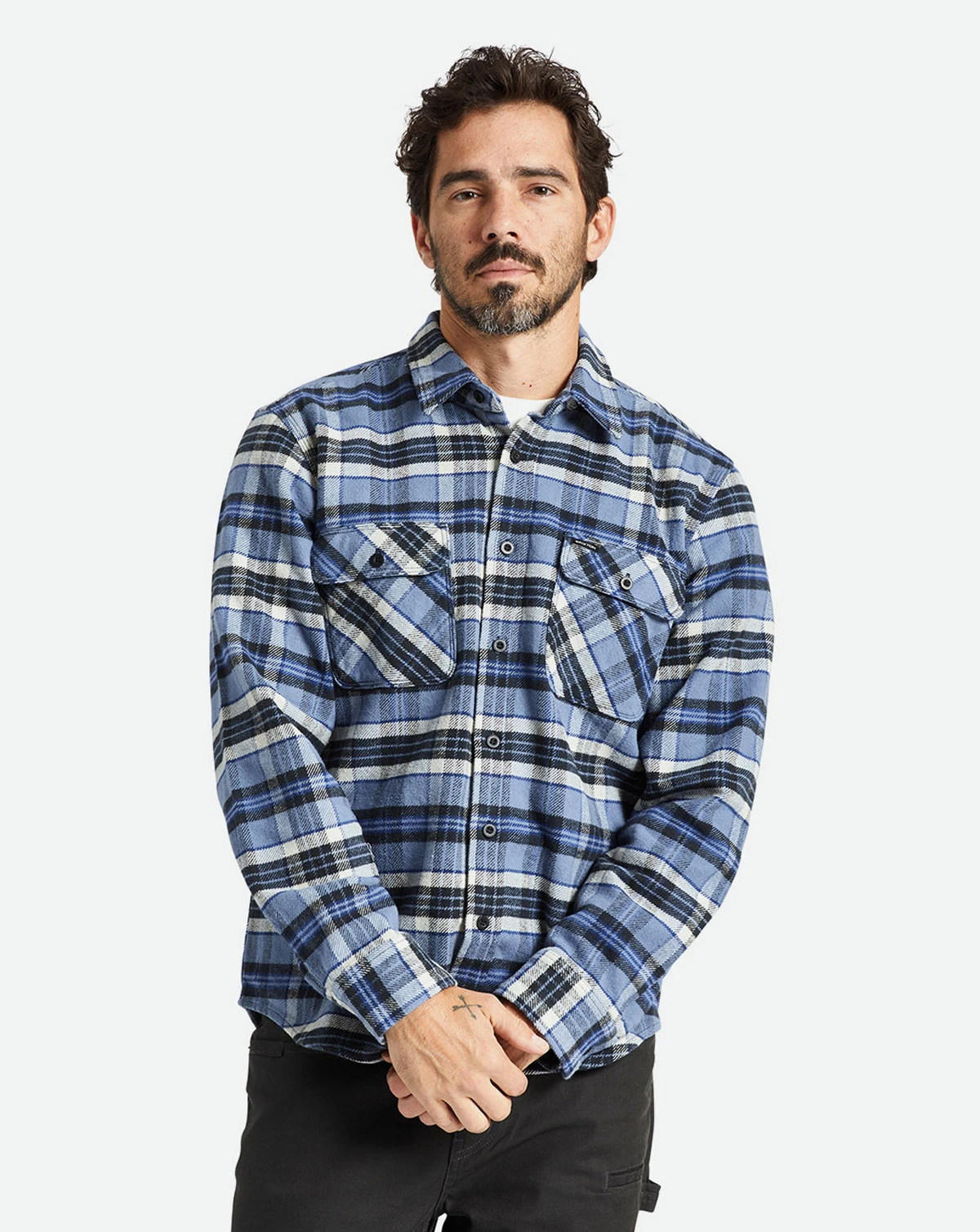 Buy Brixton Bowery L/S Flannel | Money Back Guarantee | ARMY STAR