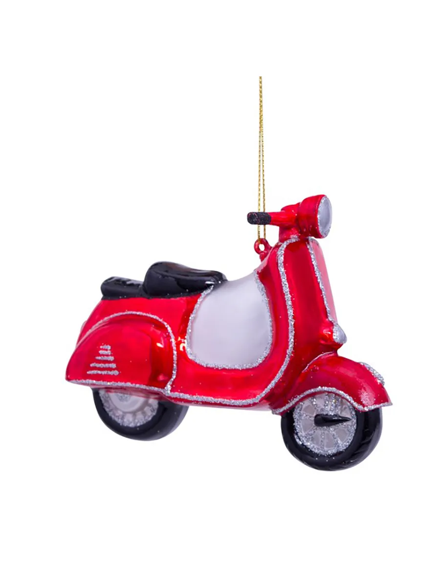 Rød scooter ornament | Køb sjove julekugler her