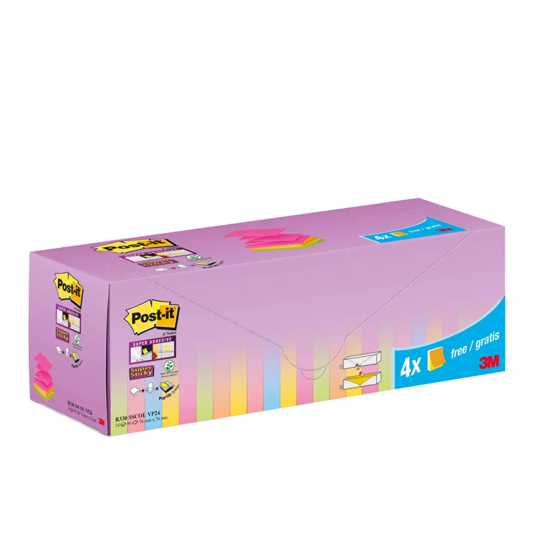 Post its Super Sticky Z-Notes 76x76mm - 24 blokke - Køb billigt på ...