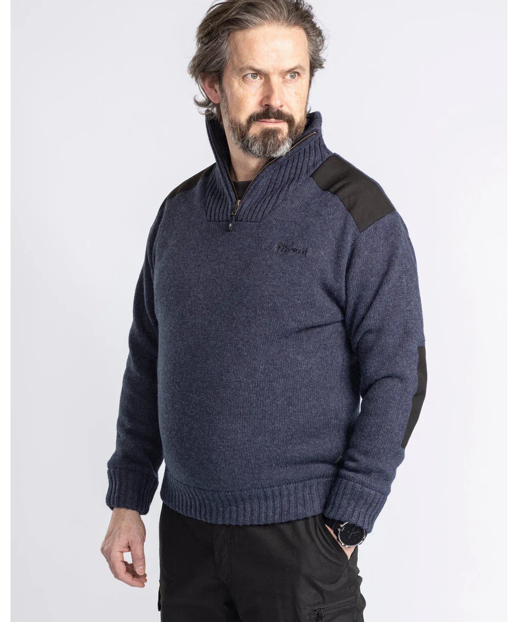 Pinewood New Stormy Troyer Pullover Uomo - Antivento Con Collo Alto E Cerniera - 50% Lana 50% Acrilico