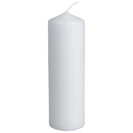Bloklys, hvid, 55 timer, 18 cm, Ø6 cm - 12 stk - billigt på Grafical.dk