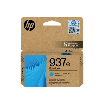 HP 937e EvoMore Cyan Original Druckerpatrone – Doppelte Reichweite, Nachhaltig, Für OfficeJet Pro