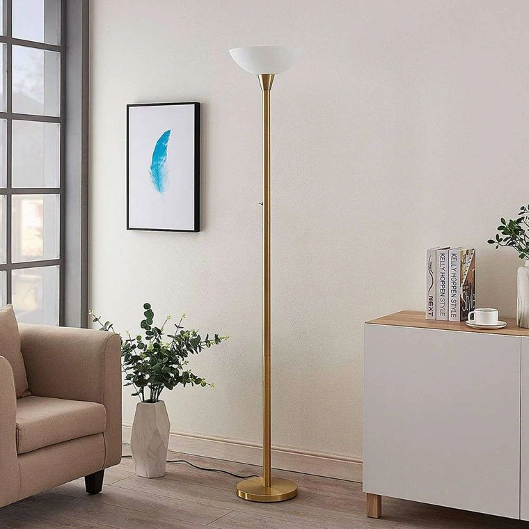 Ignacia Floor Lamp Brass Opal Lindby Buy online