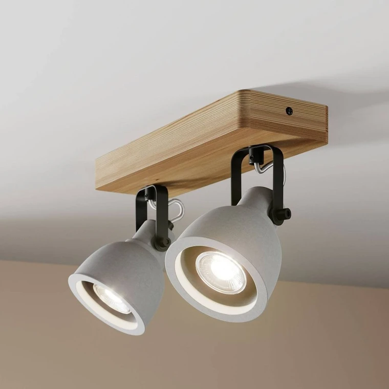 Mirka 2 Ceiling Lamp Grey Dark Wood Lindby Buy online