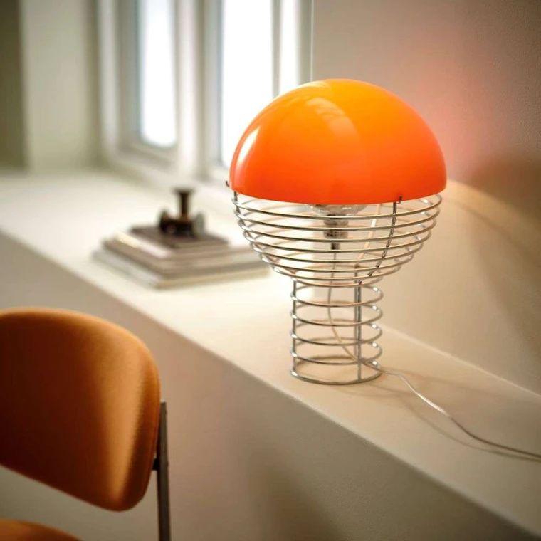 Wire Table Lamp Ø30 Chrome/Orange - Verpan - Buy online
