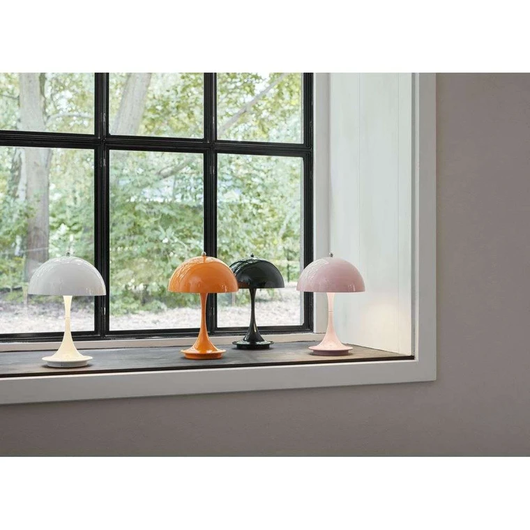 Panthella 160 Portable Table Lamp Metal Orange Louis Poulsen