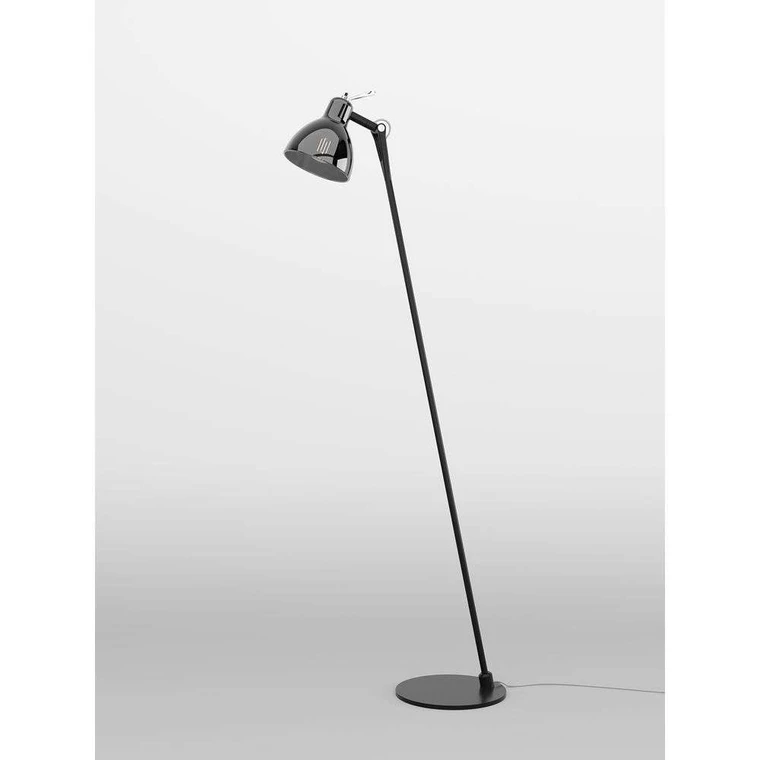 Luxy Glam F0 Vloerlamp Black Smoke Chrome Semi Transparent
