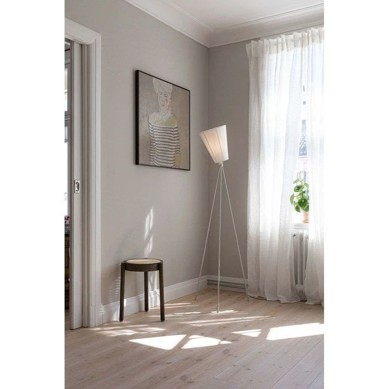 Grey wooden shop floor lamp