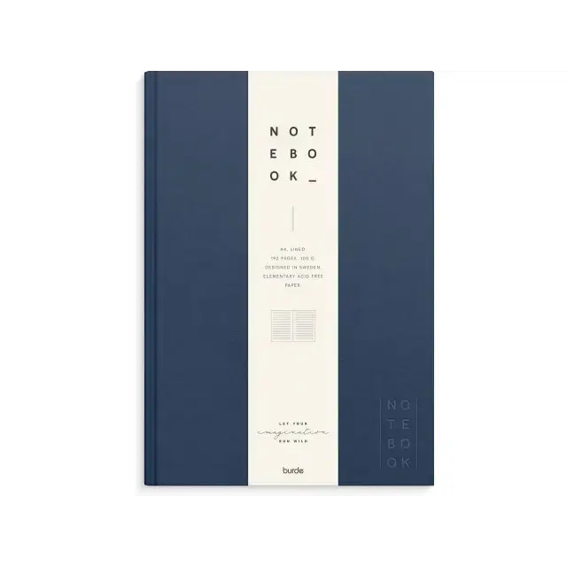 Pa Notebook Notebook Textile A4 dark blue lined - Køb billigt på Grafical.dk