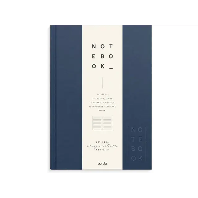 Notebook Textile A5 dark blue lined - Køb billigt på Grafical.dk