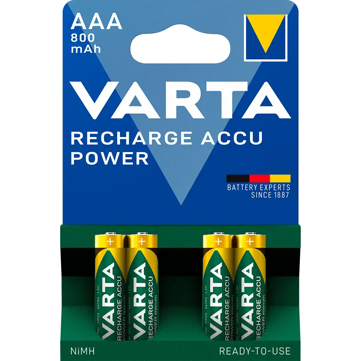 Genopladelige AAA batterier Recharge Power 800mAh 4stk - Køb billigt på ...