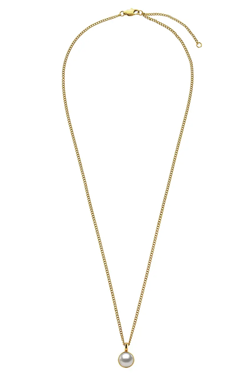 Collier Dyrberg Kern Quintessa - Perles Blanches Et Acier Inoxydable - Longueur 100 Cm - Neuf Avec étiquettes