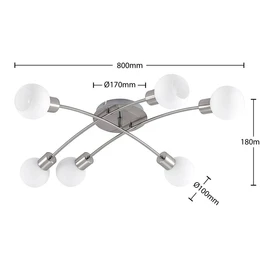 Agmar 6 Ceiling Lamp Nickel - Lindby - Buy online